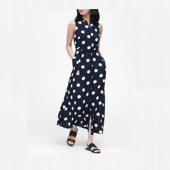 Banana Republic Dresses Banana Republic Navy Polka Dot Maxi Dress